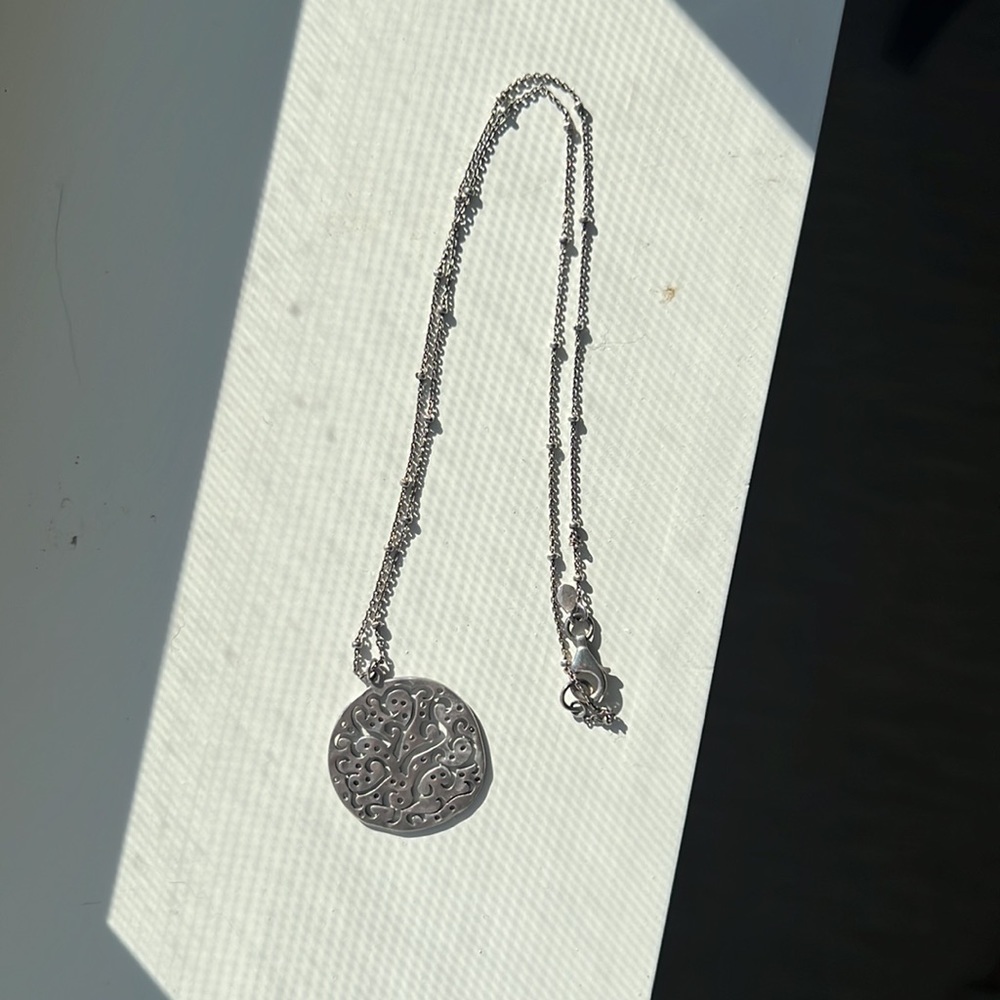 Silpada .925 silver coin scroll necklace - Picture 3 of 4